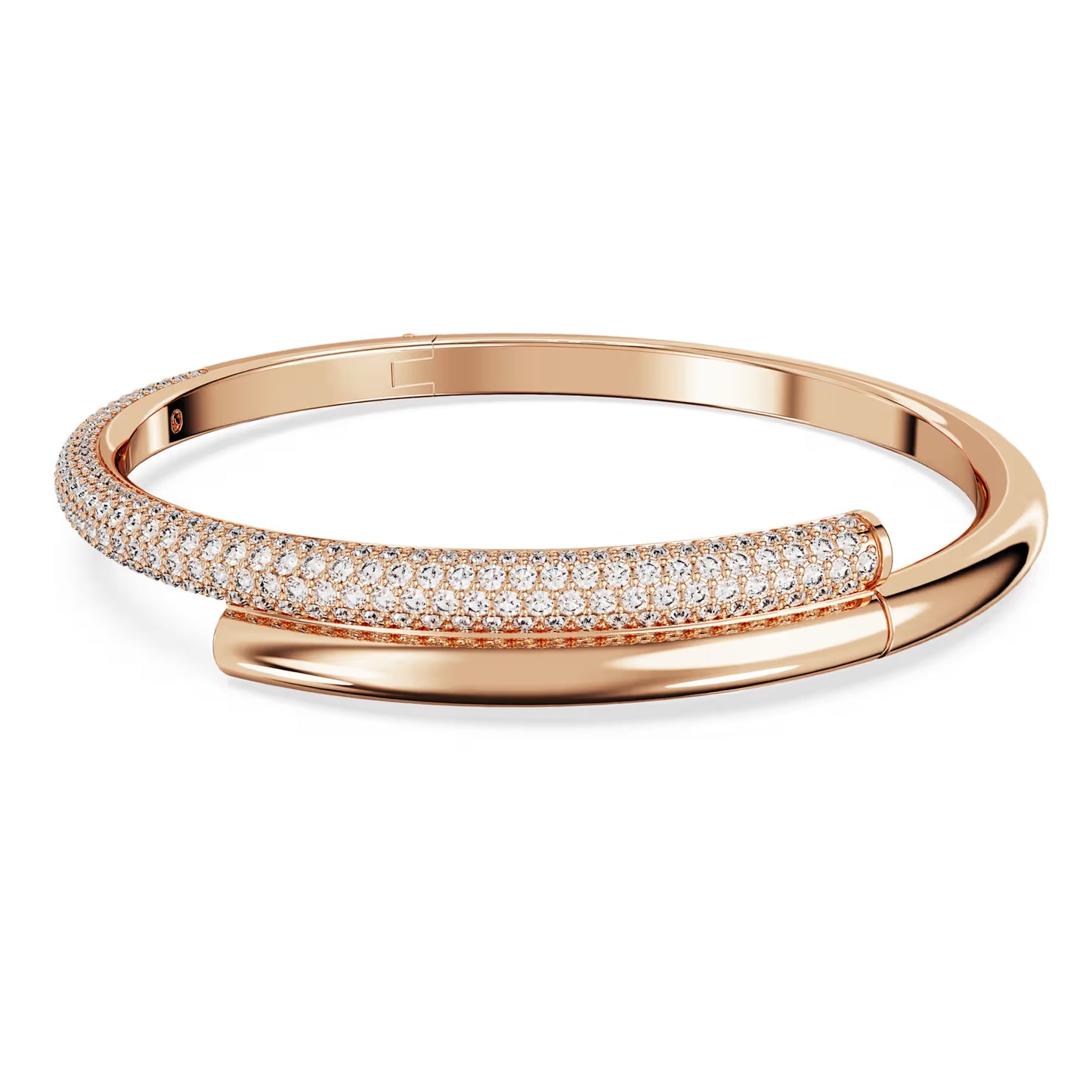 Dextera bangle, Magnetic closure, White, Rose gold-tone