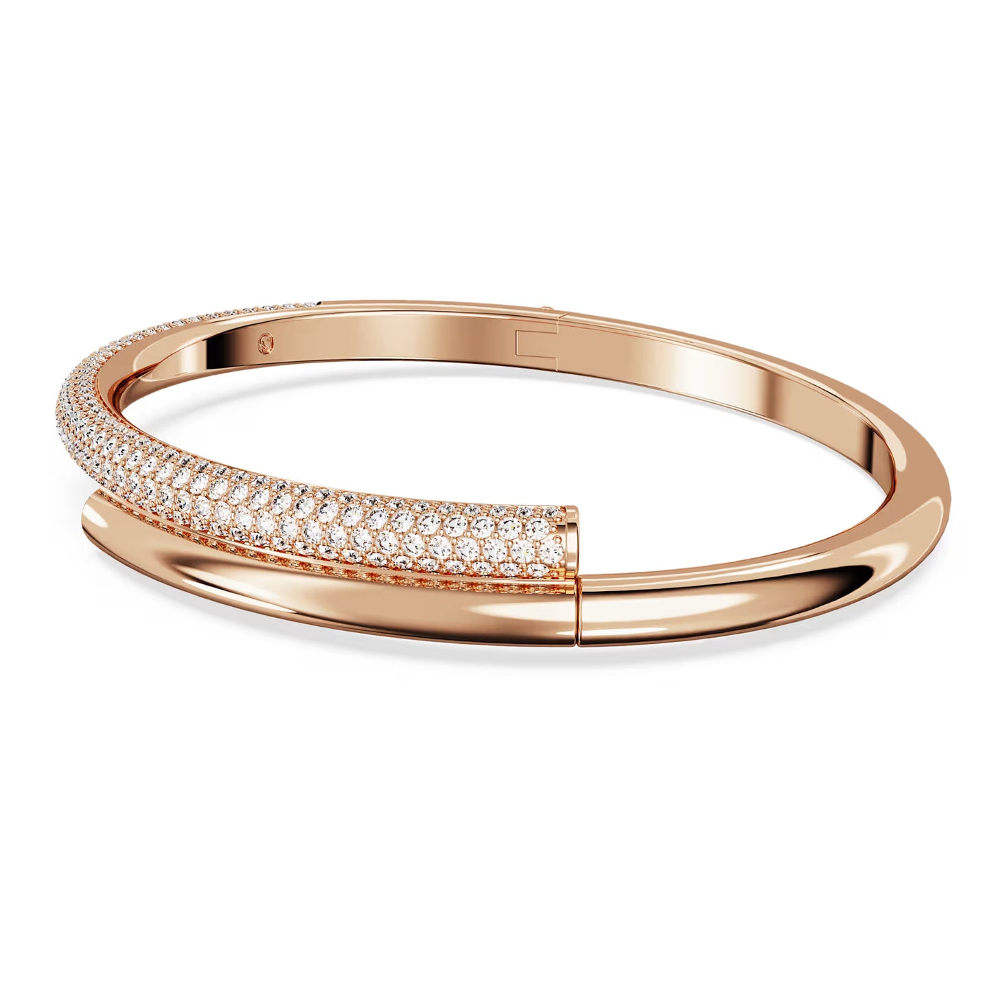 Dextera bangle, Magnetic closure, White, Rose gold-tone