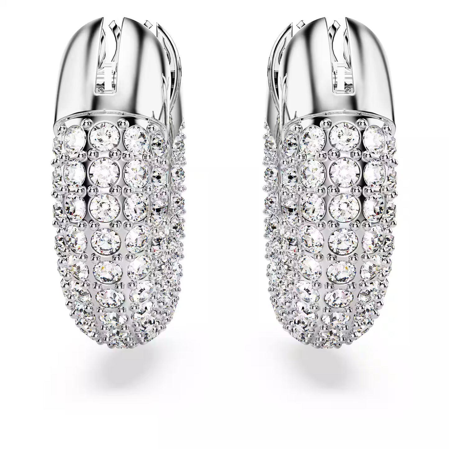 Dextera hoop earrings Pavé, White