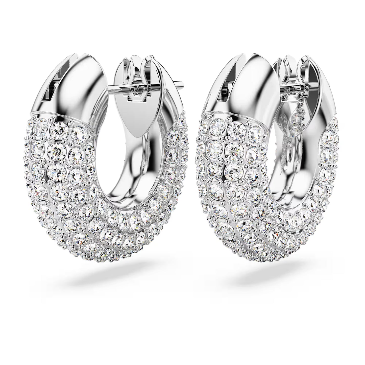 Dextera hoop earrings Pavé, White