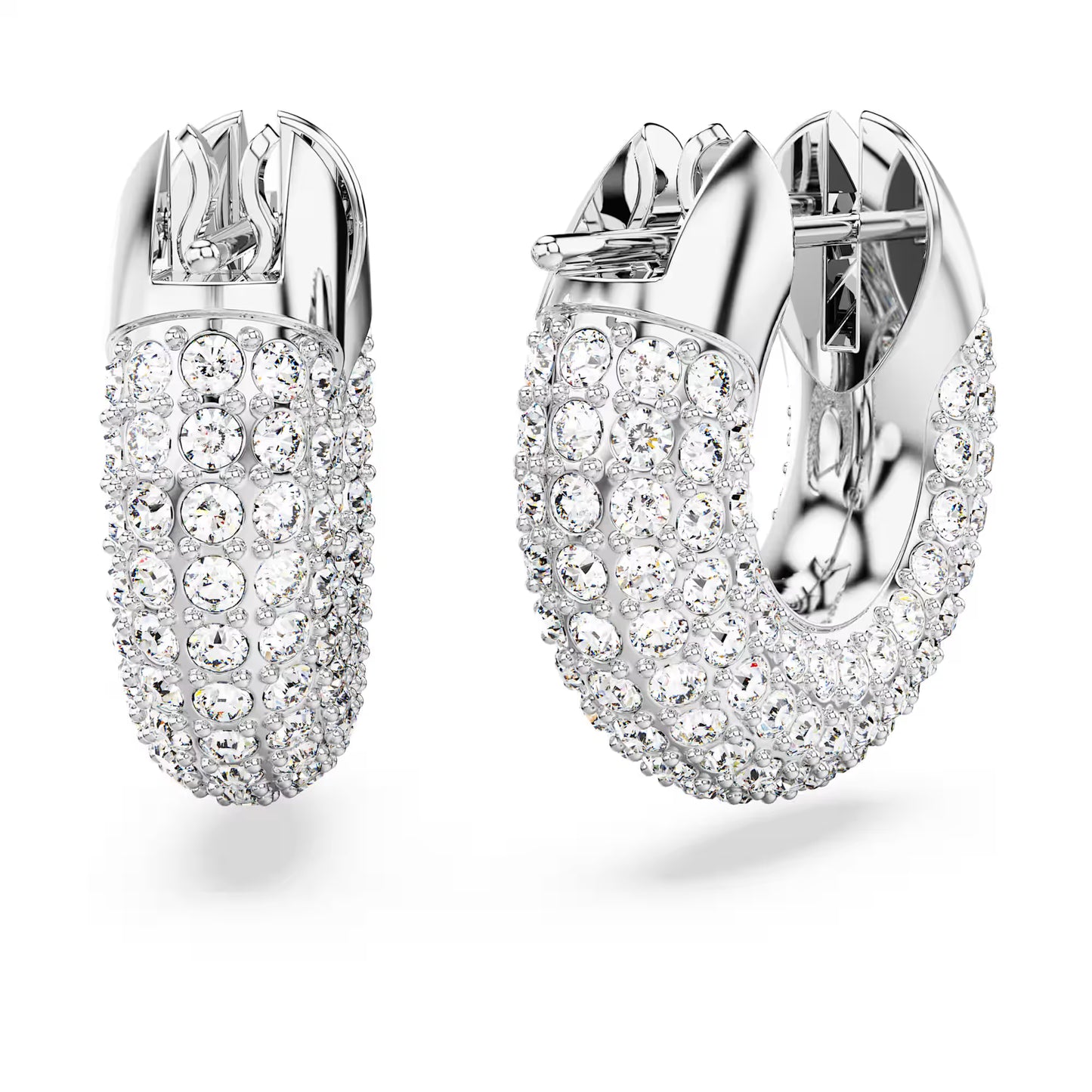 Dextera hoop earrings Pavé, White