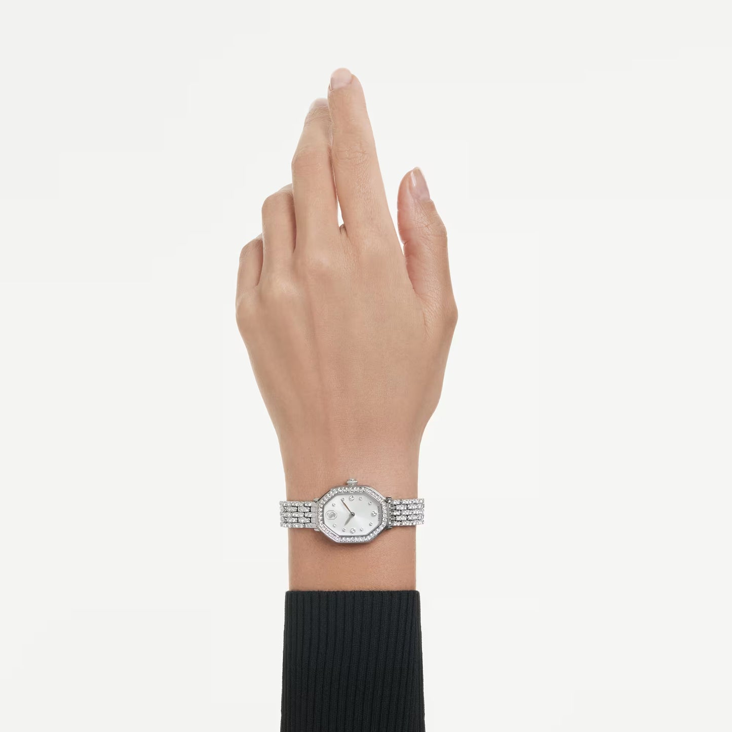 Dextera octagon watch, Swiss Made, Metal bracelet, Silver Tone, Stainless steel