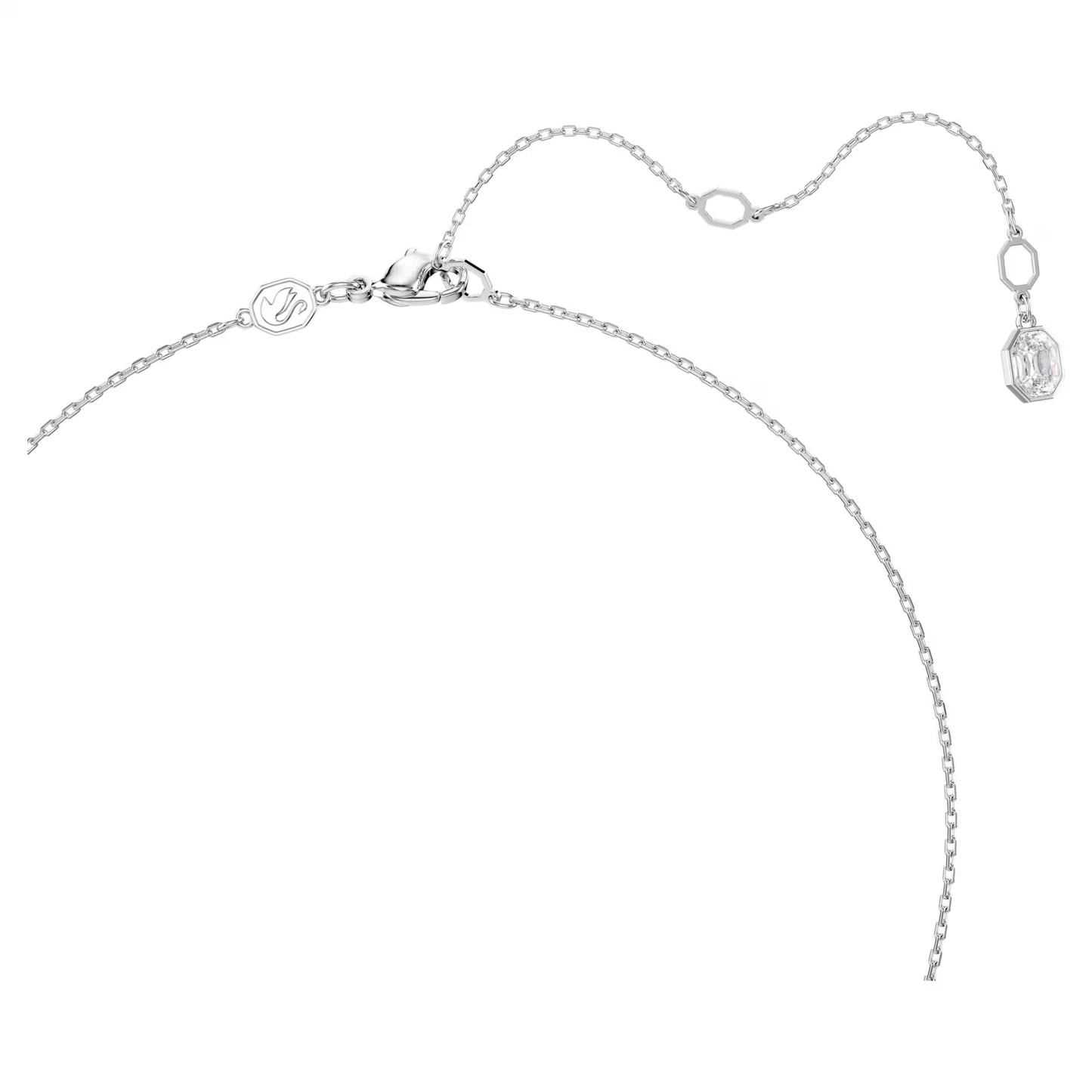 Dextera pendant, Pavé, White, Rhodium plated