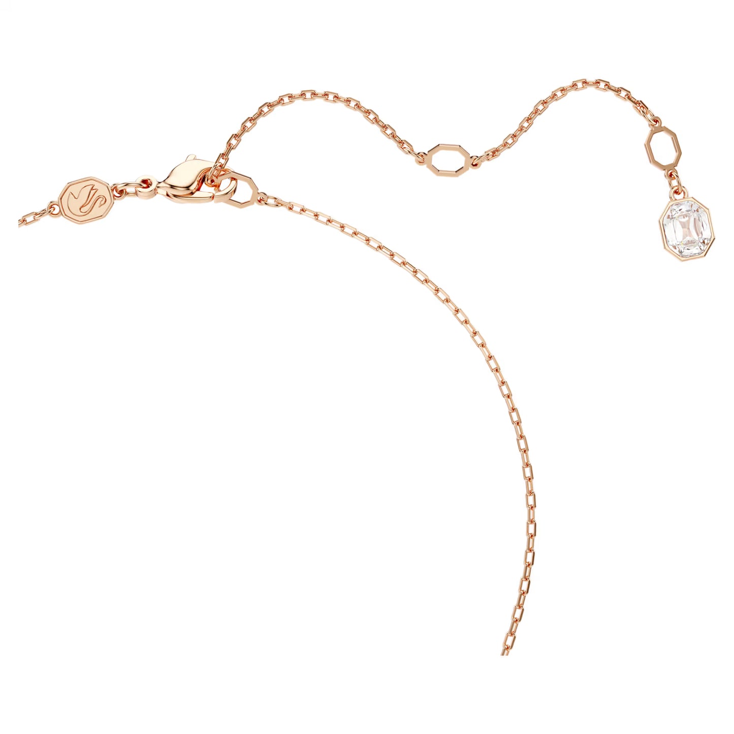 Dextera pendant, Round cut, White, Rose gold-tone