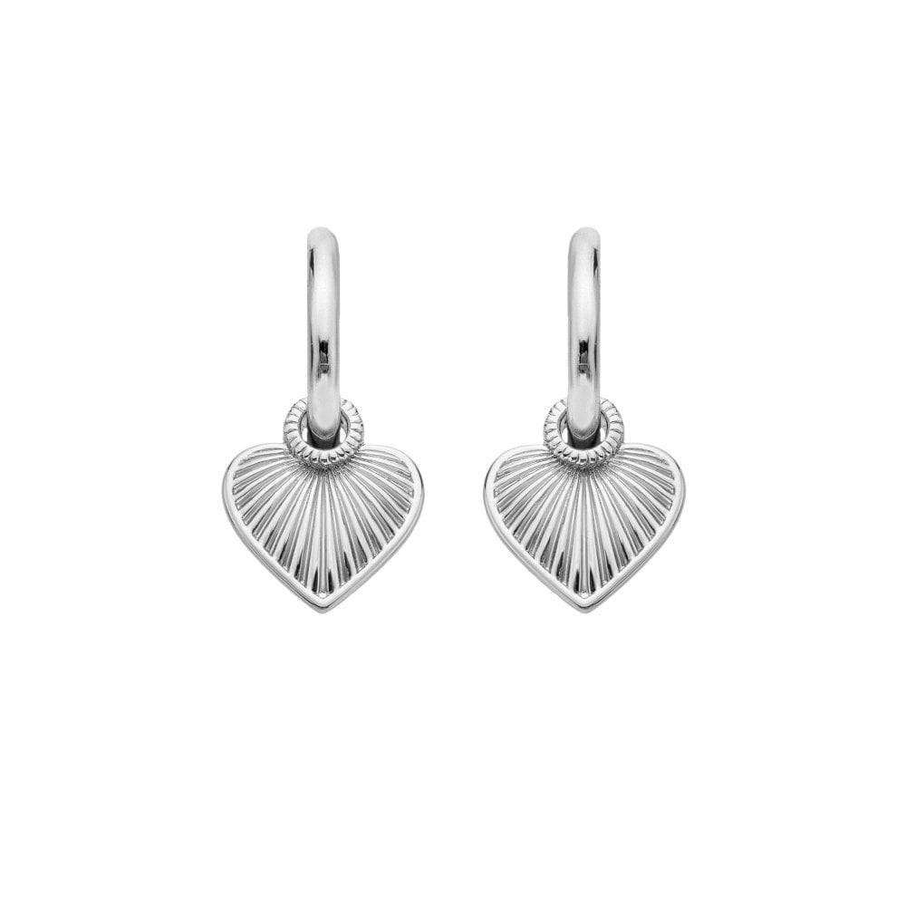 Silver Heart Huggie Hoops