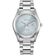 Ladies Silver Eco Drive Dia Dot watch