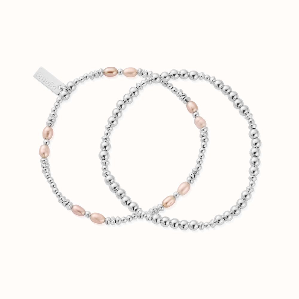 Pink Pearl Set of 2 Bracelets