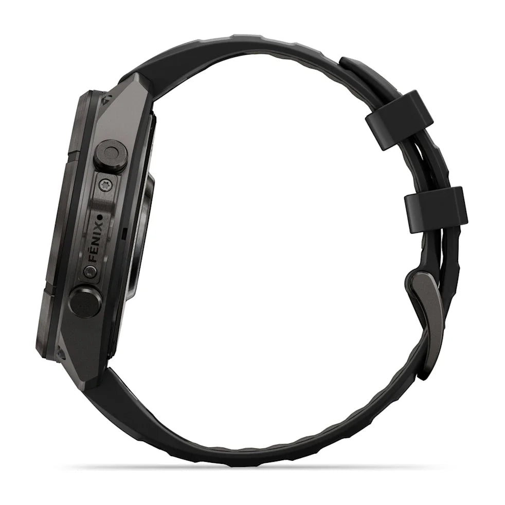 Garmin Fenix 9 47mm Pro AMOLED inReach Carbon Gray DLC Titanium with Black/Pebble Grey Silicone Band