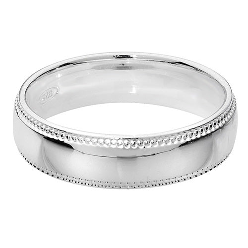 Silver Wedding Ring 5mm - Size Q