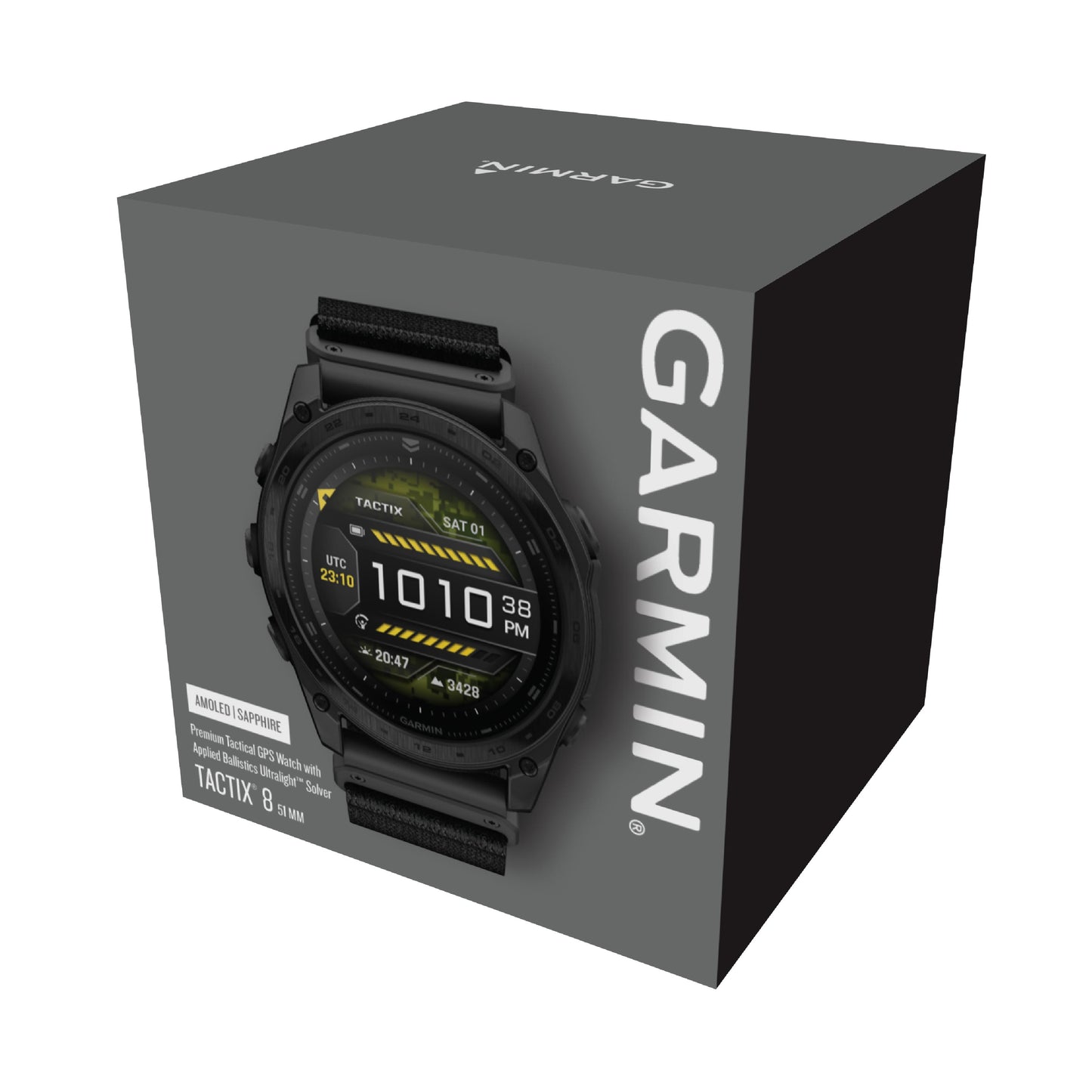 Garmin Tactix 8 51mm AMOLED Sapphire Titanium Tactical Black Nylon Band