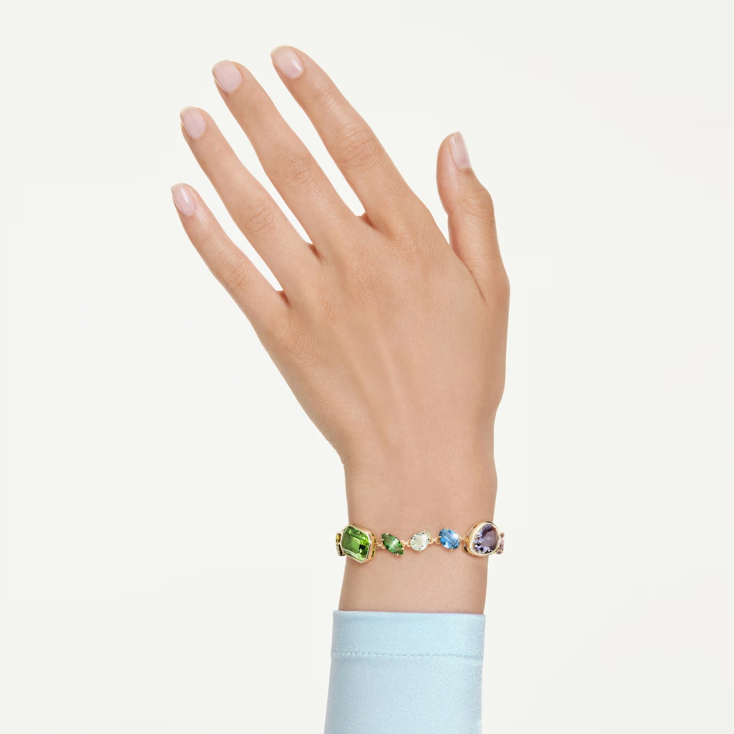 Gema bracelet, Mixed cuts, Multicoloured, Gold-tone plated