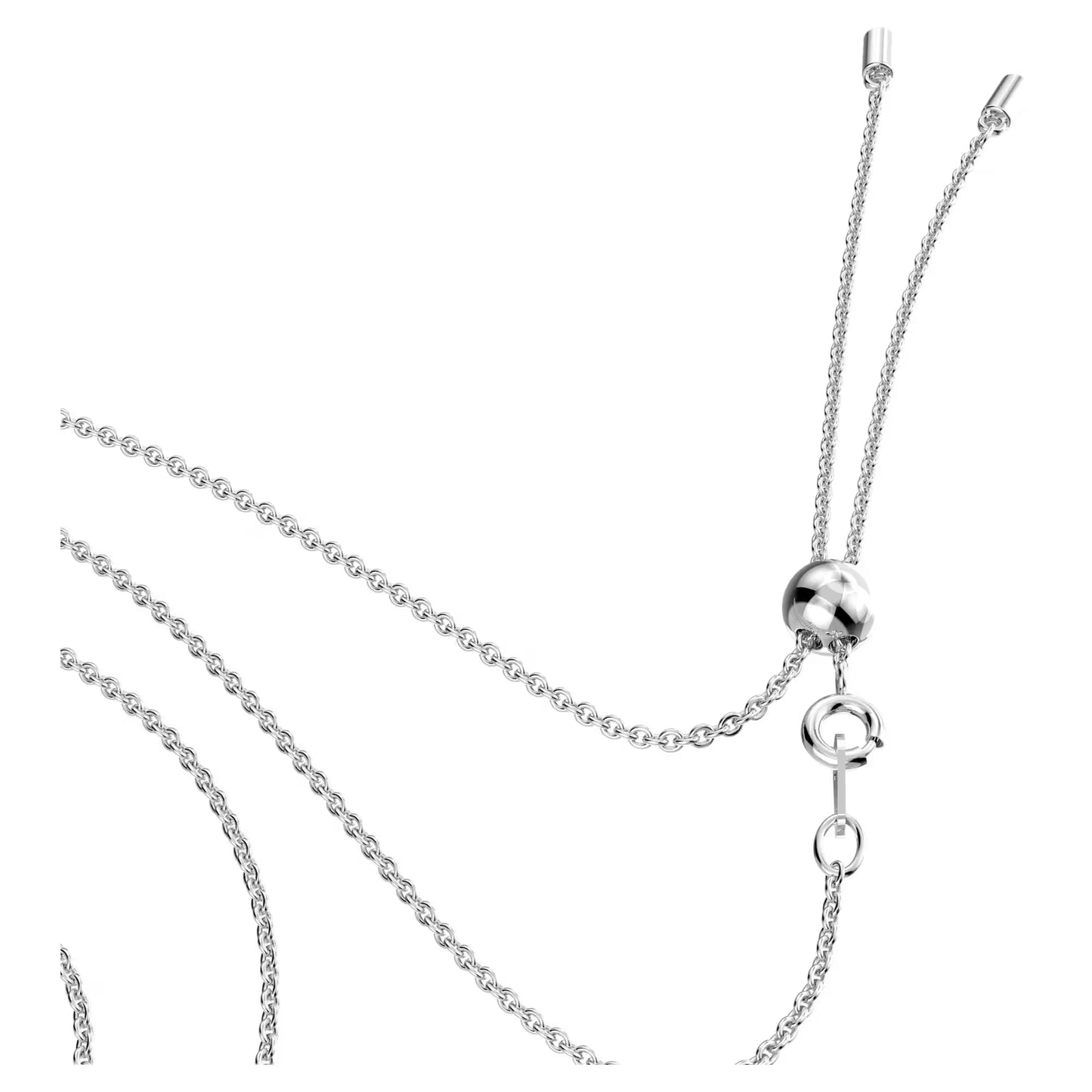 Generation necklace, White, Rhodium plated