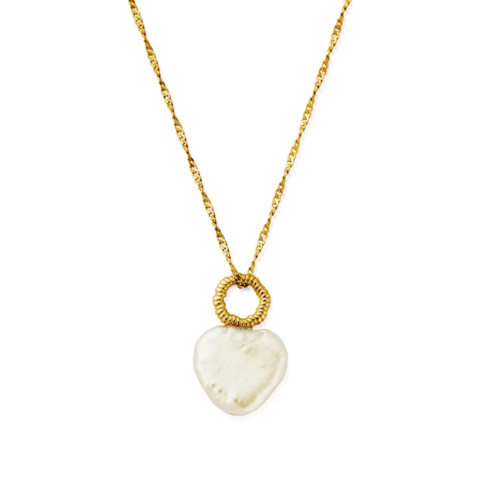 Gold Plated Tiny Twisted Rope Chain Lucky Pearl Necklace