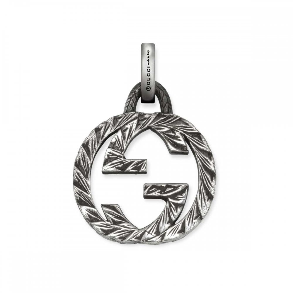 Silver Interlocking GUCCI Charm
