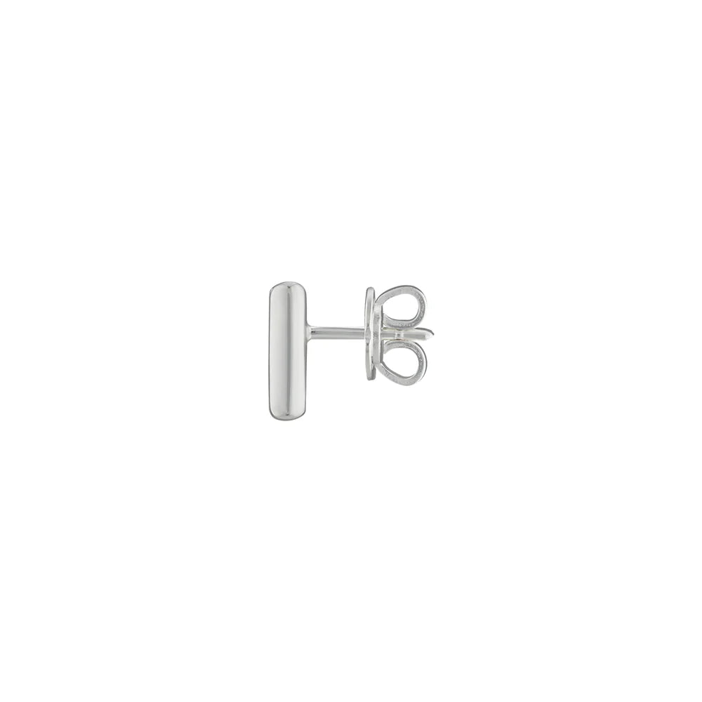 GUCCI Sterling Silver Tag Stud Earrings