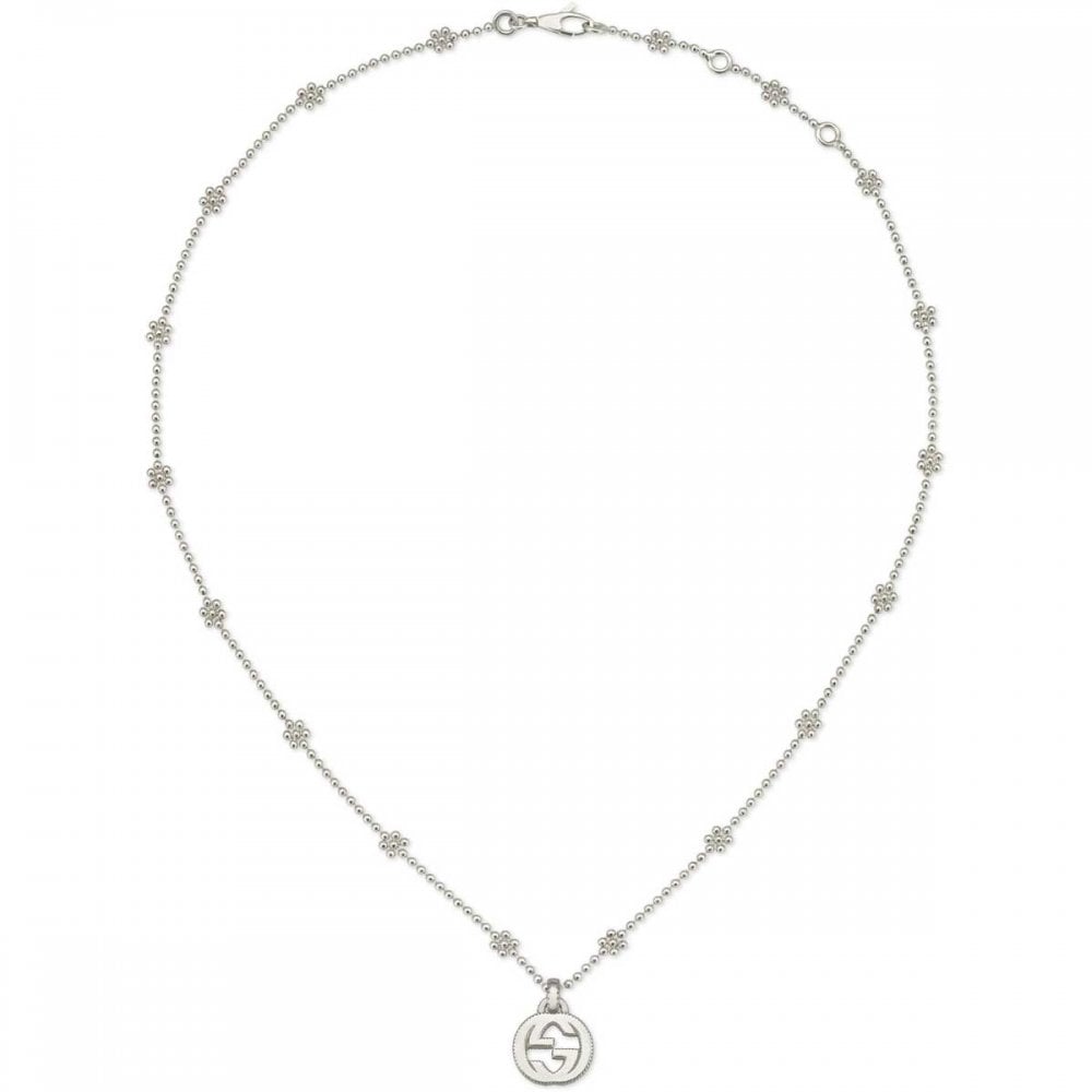 GUCCI Interlocking Sterling Silver Necklace