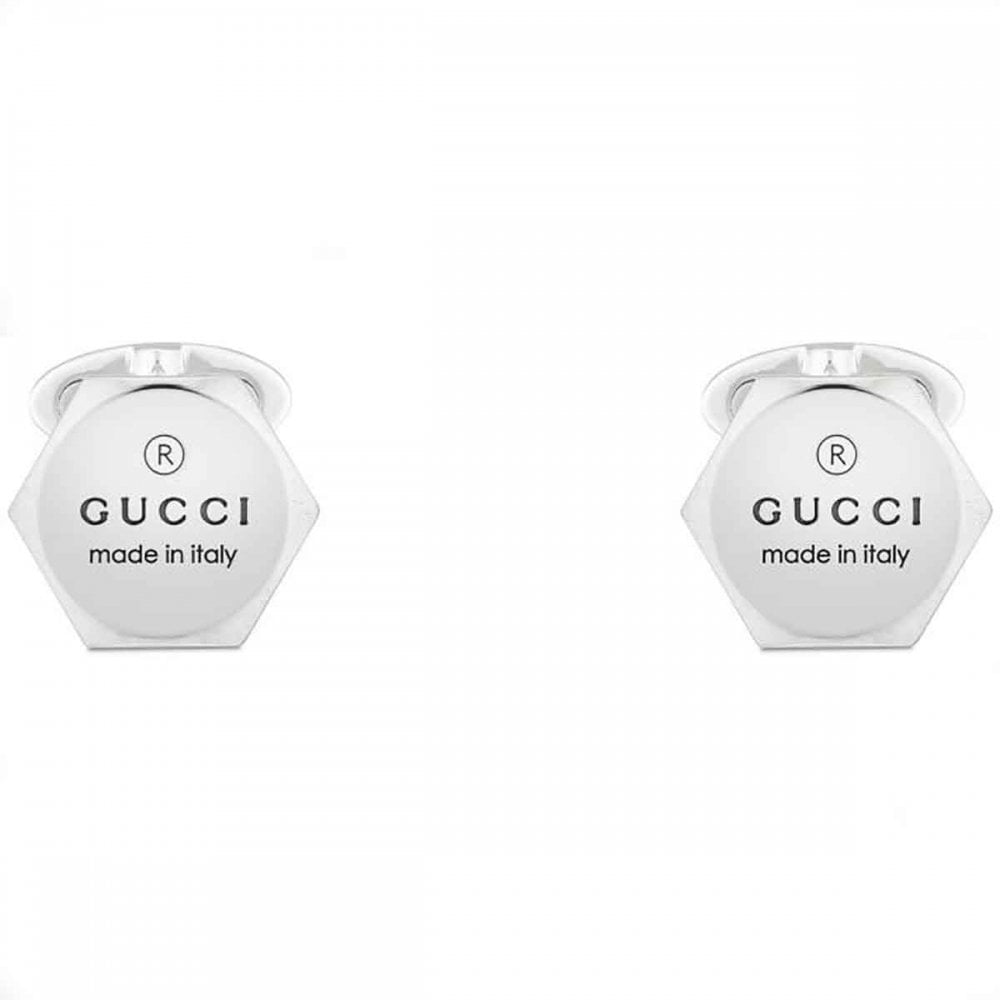 Silver GUCCI Hexagonal Cufflinks