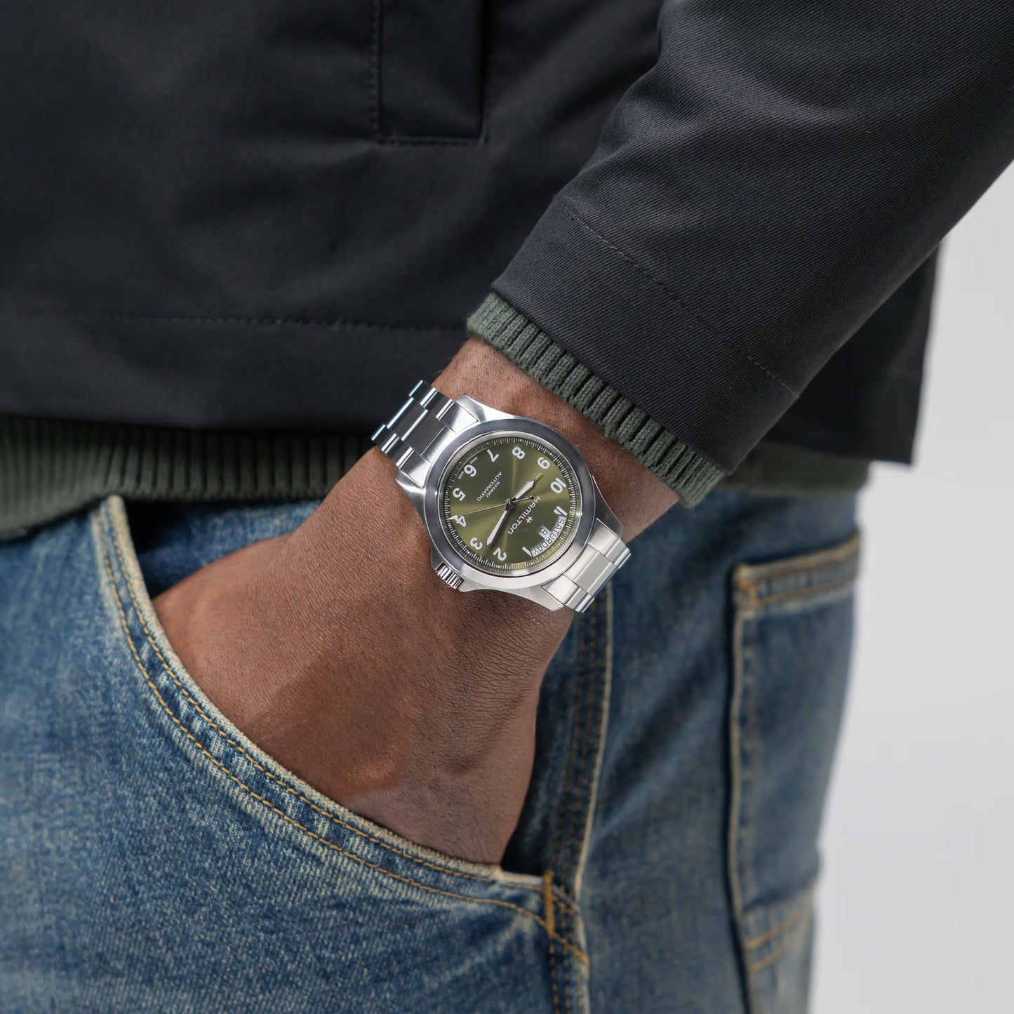 Khaki Field King Day-Date 40mm Stainless Steel Watch