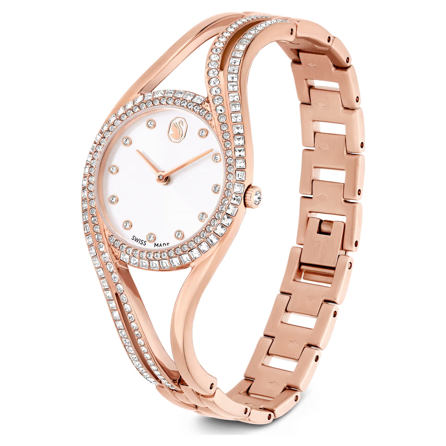 Hyperbola bangle watch, Swiss Made, Rose gold tone, Rose gold-tone finish