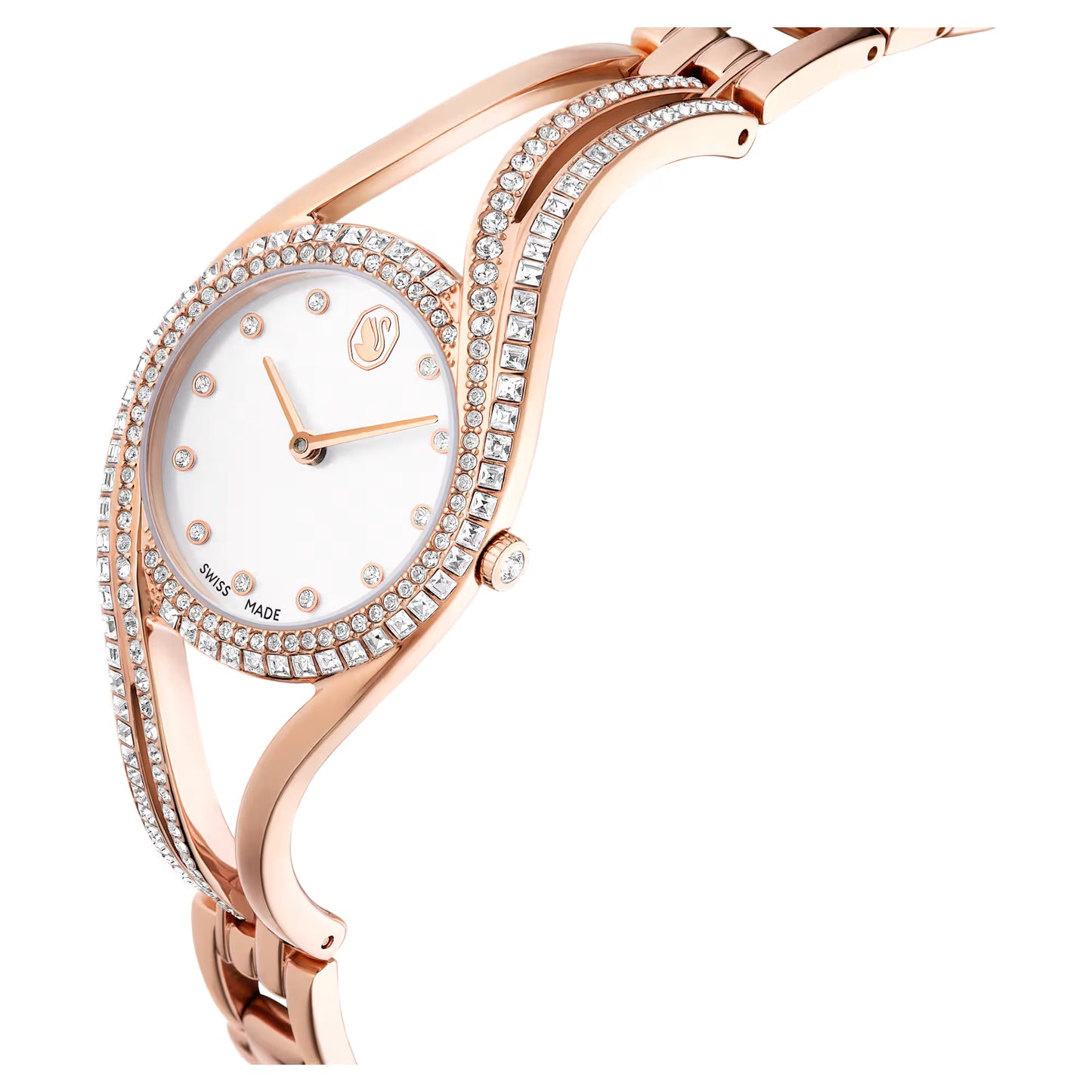 Hyperbola bangle watch, Swiss Made, Rose gold tone, Rose gold-tone finish
