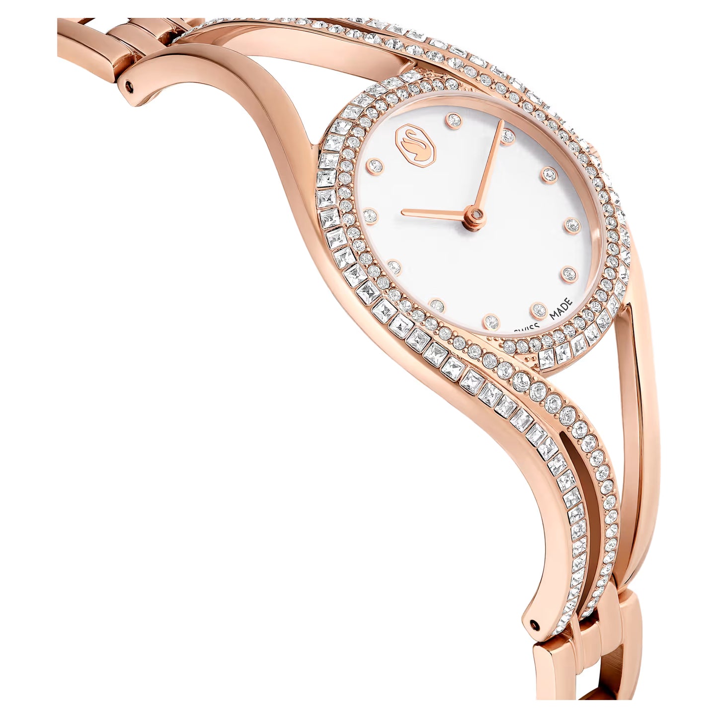 Hyperbola bangle watch, Swiss Made, Rose gold tone, Rose gold-tone finish