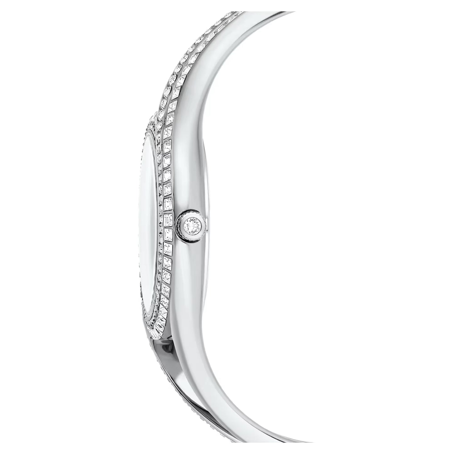 Hyperbola bangle watch, Swiss Made, Silver tone, Stainless steel