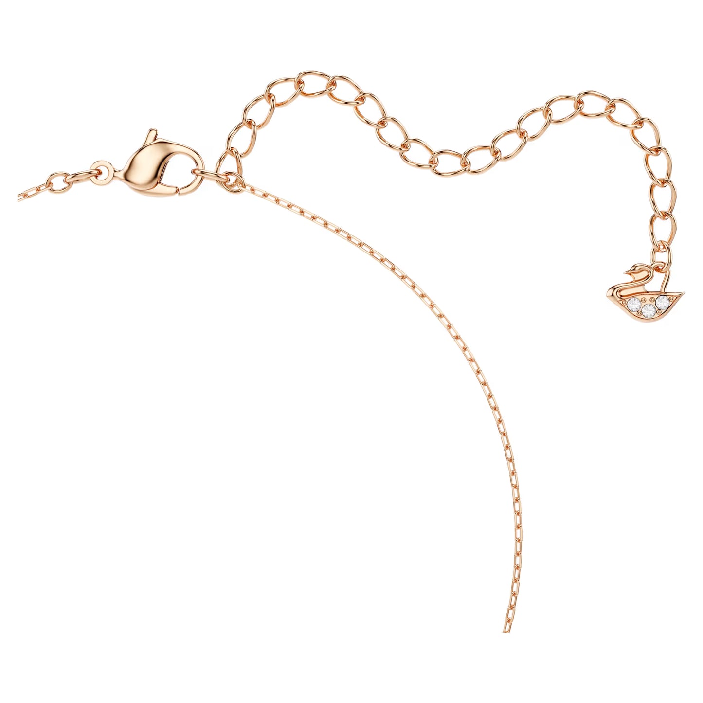 Hyperbola necklace, Infinity and heart, White, Mixed metal finish