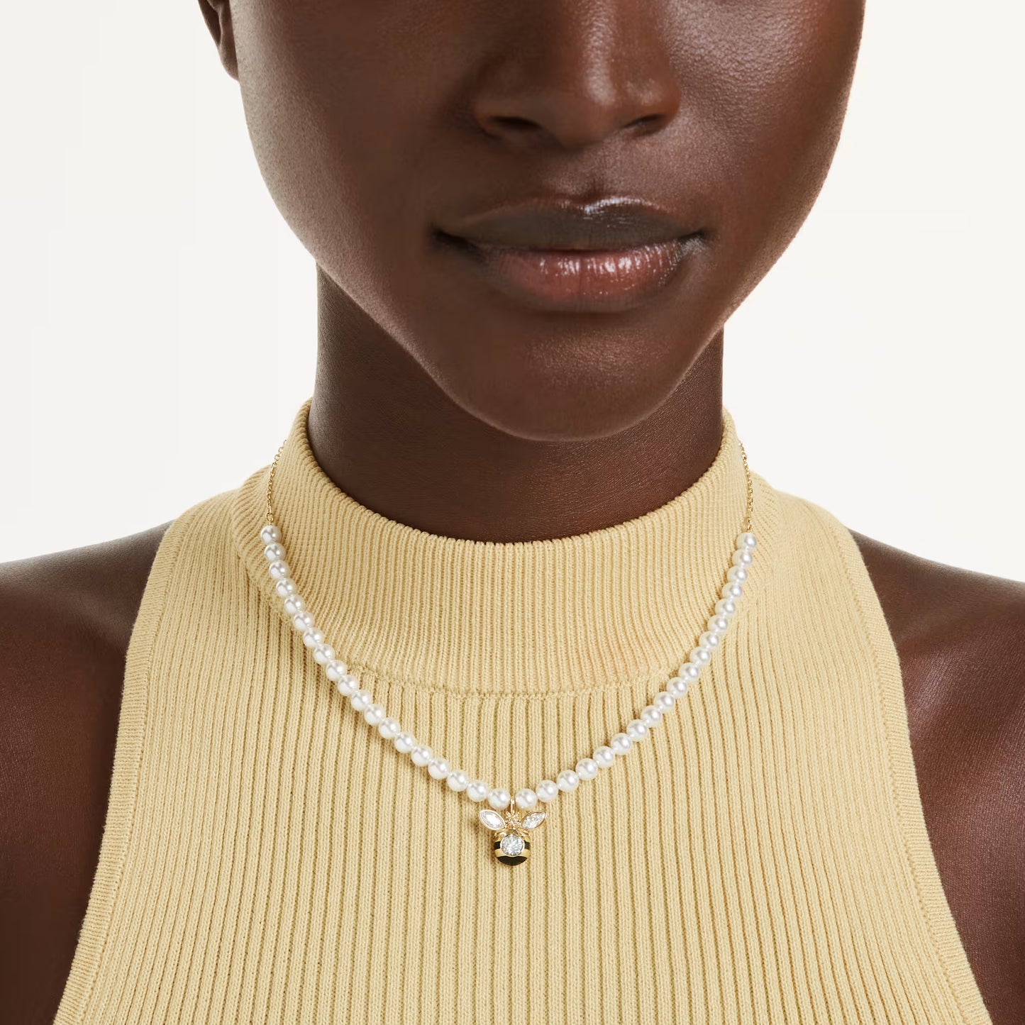 Idyllia charm, Mixed cuts, Bee, Multicoloured, Gold-tone plated