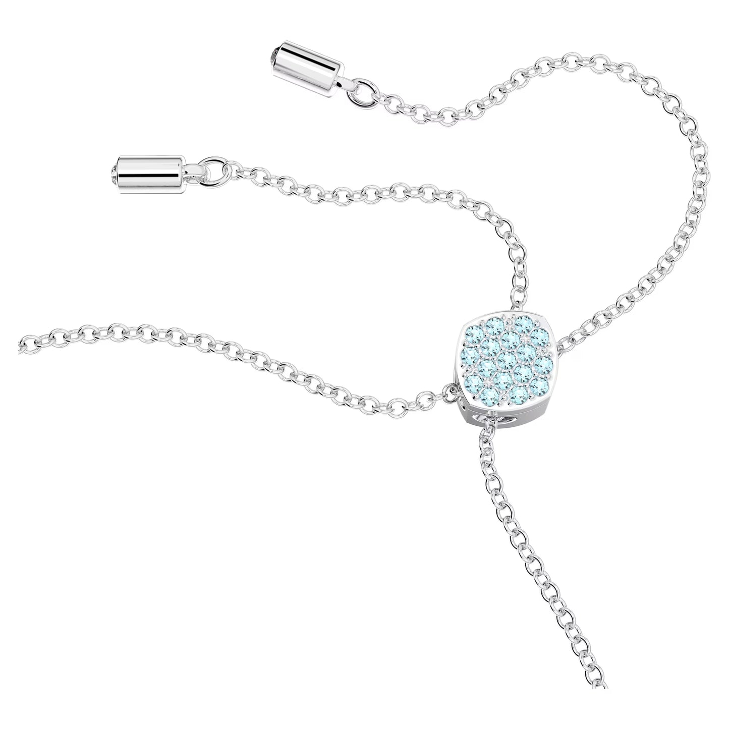 Lilia bracelet, Butterfly, Blue, Rhodium plated