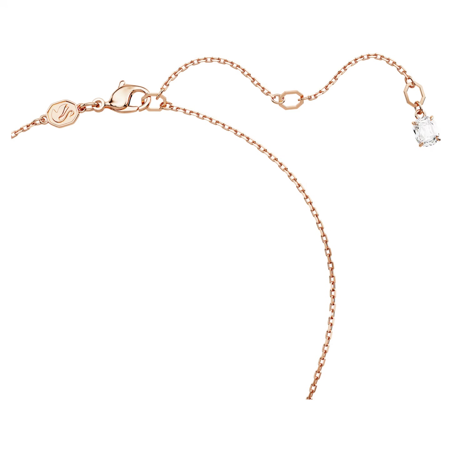 Idyllia pendant, Clover, White, Rose gold-tone pla