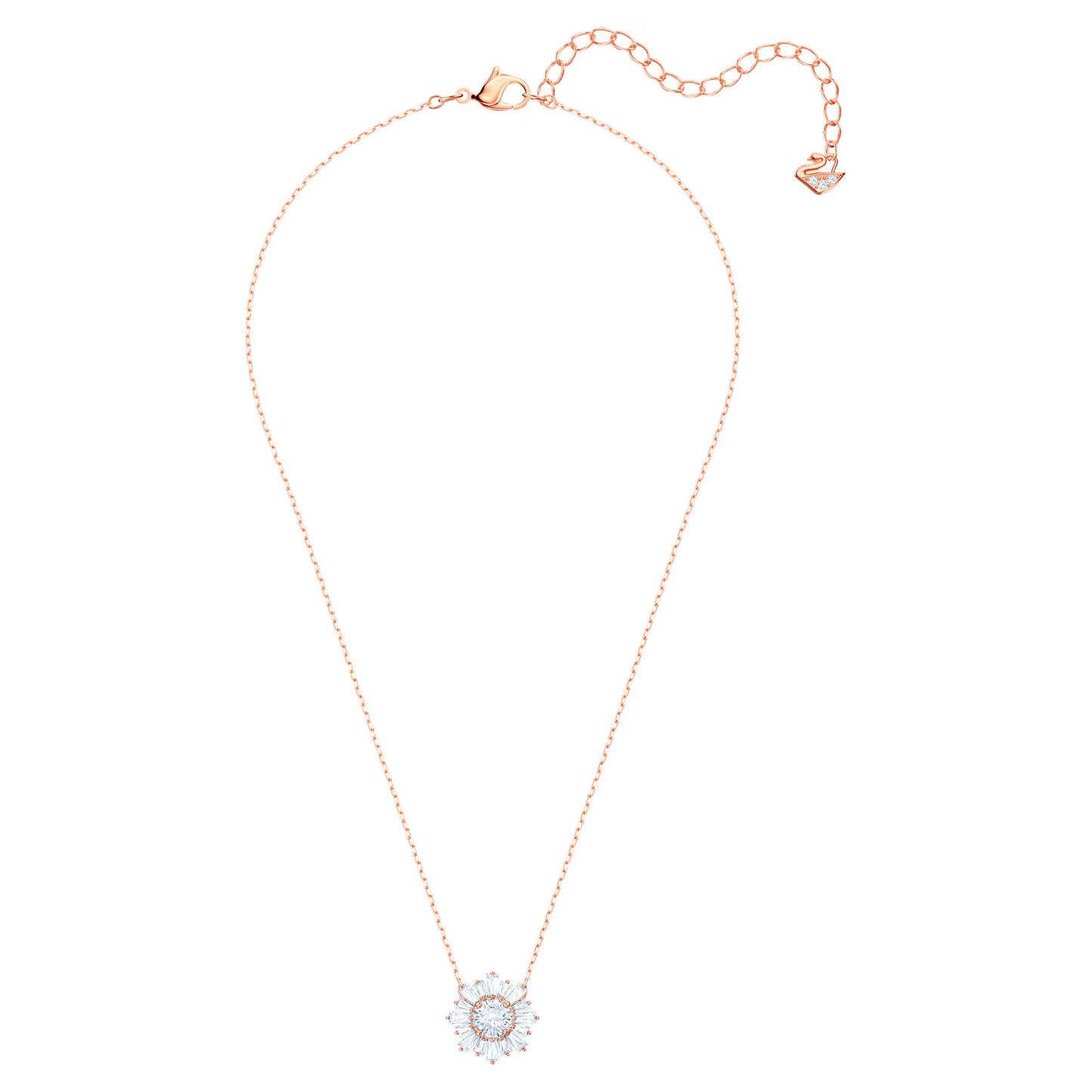 Sunshine Pendant, White, Rose-gold tone plated