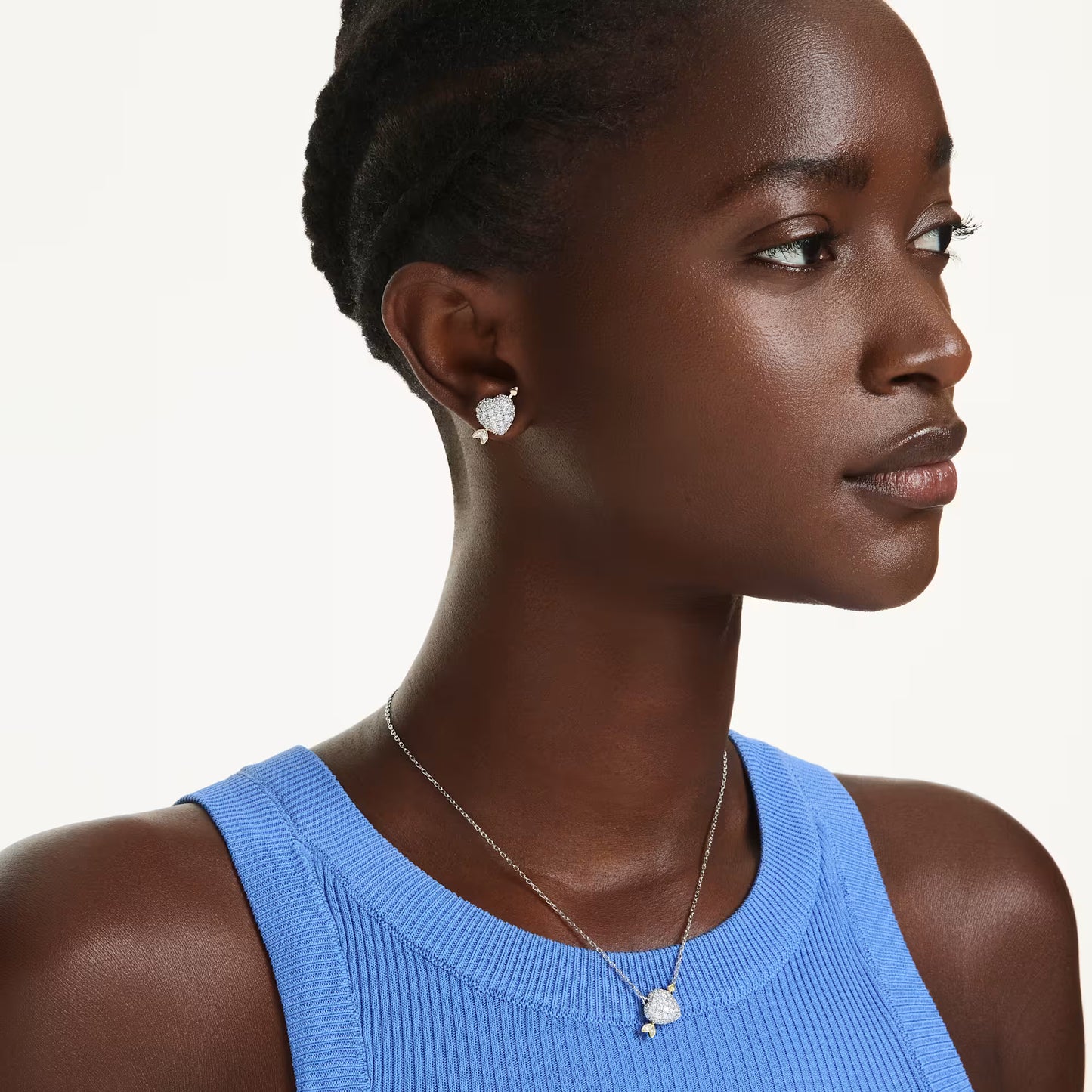 Idyllia set, Mixed cuts, Heart with arrow, White, 18K rose gold finish