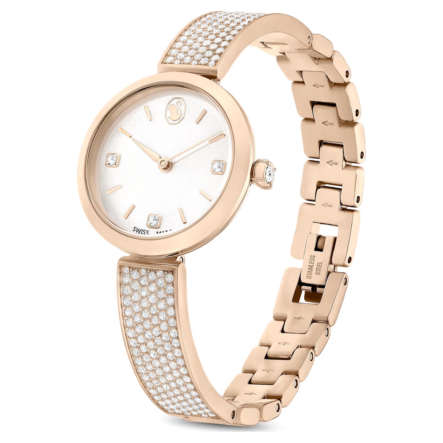 Illumina watch, Swiss Made, Metal bracelet, Gold tone, Champagne gold-tone finish