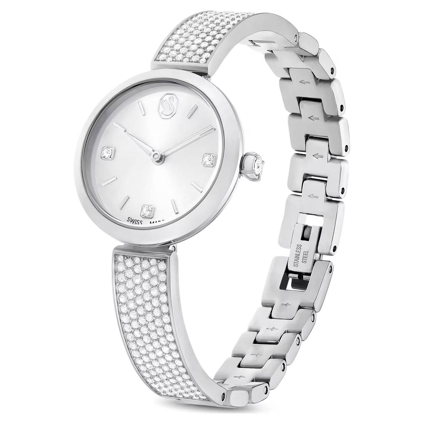 Illumina watch, Swiss Made, Metal bracelet, Silver Tone, Stainless steel