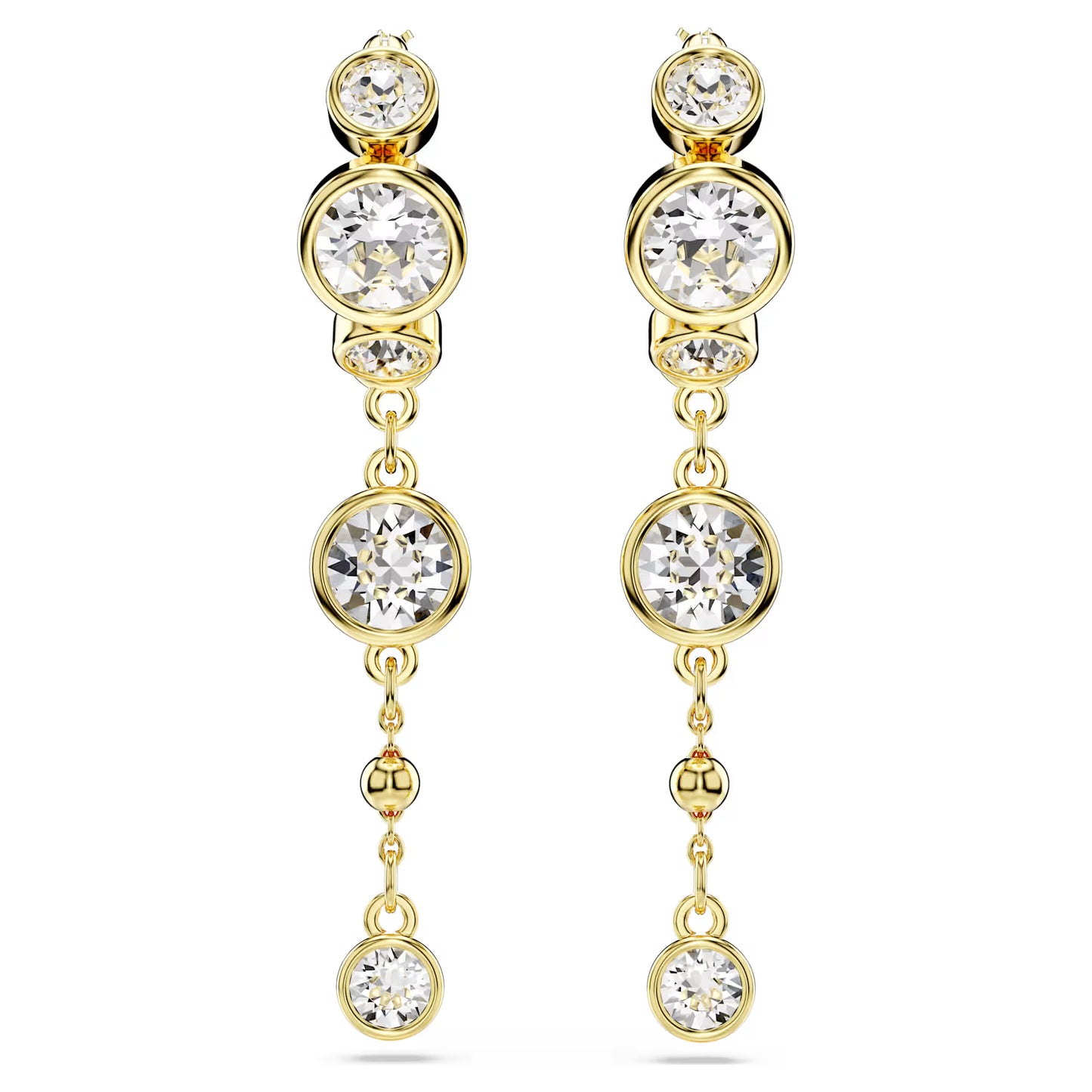 Imber drop earrings, Round cut, White, Mixed metal