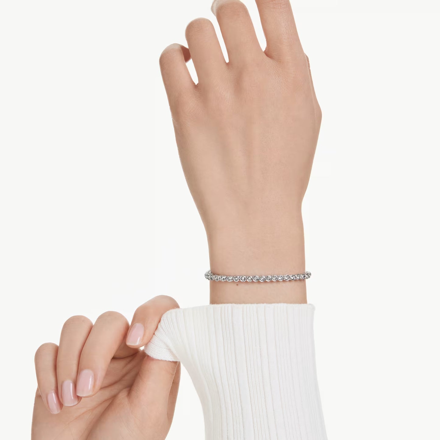 Imber Emily Tennis bracelet, Round cut, Black, Rhodium plated