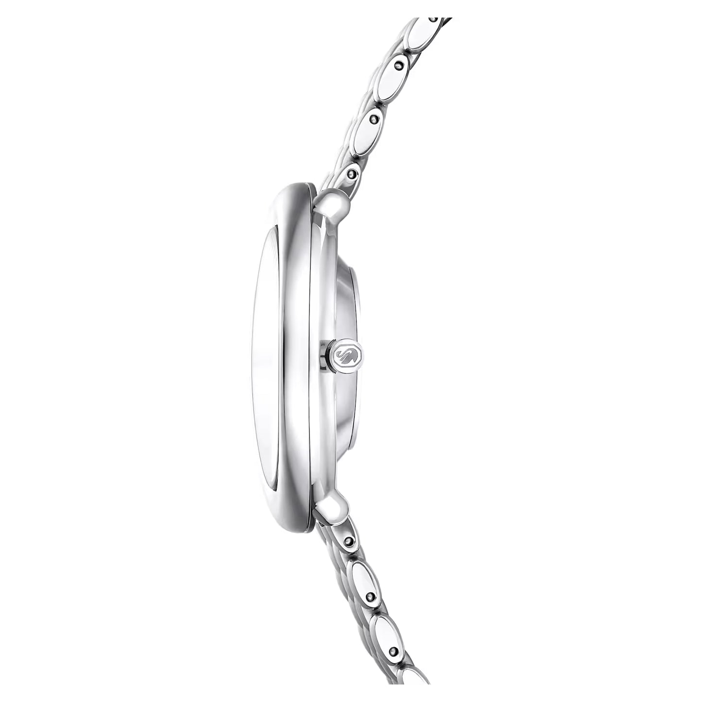 Imber oval watch, Swiss Made, Metal bracelet, Silver Tone, Stainless steel
