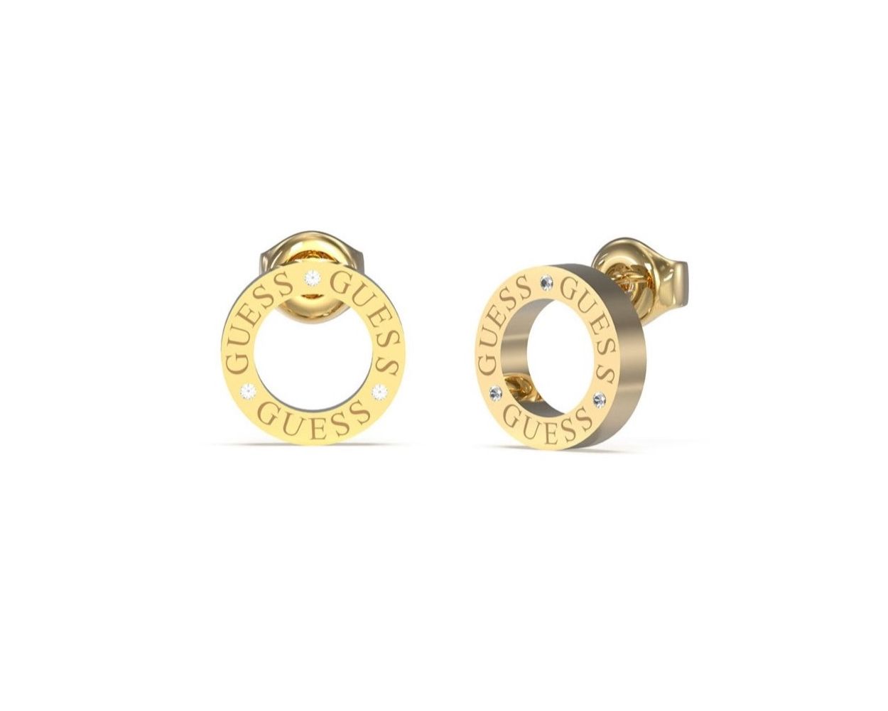 Gold Open Circle Stud Earrings