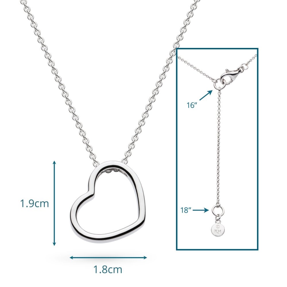 Love Silver Heart Outline Necklace