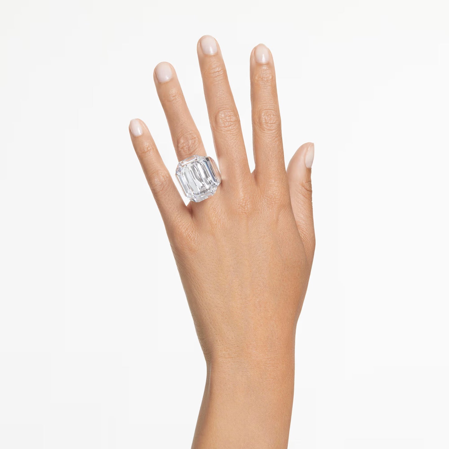 Lucent cocktail ring, Octagon cut, White, S55