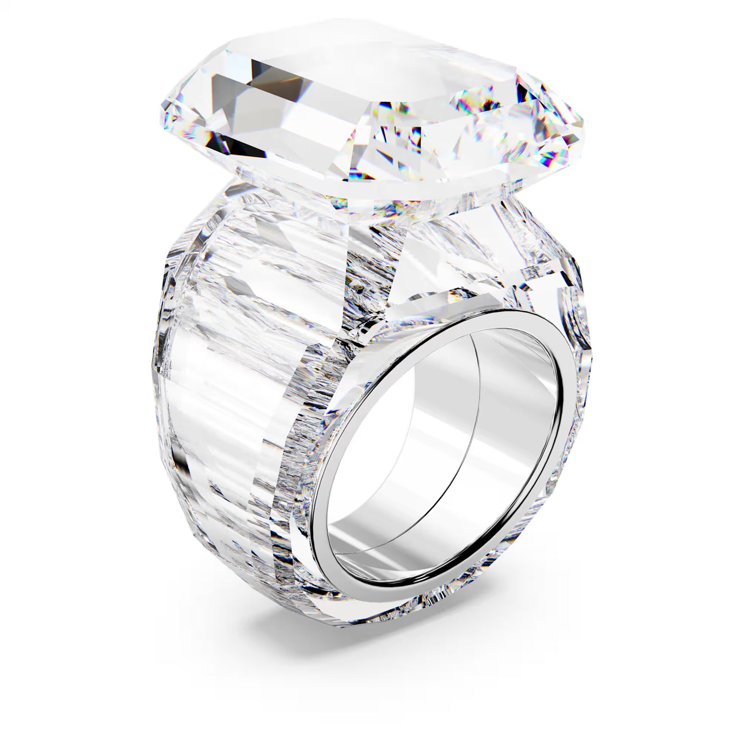 Lucent cocktail ring, Octagon cut, White, S55