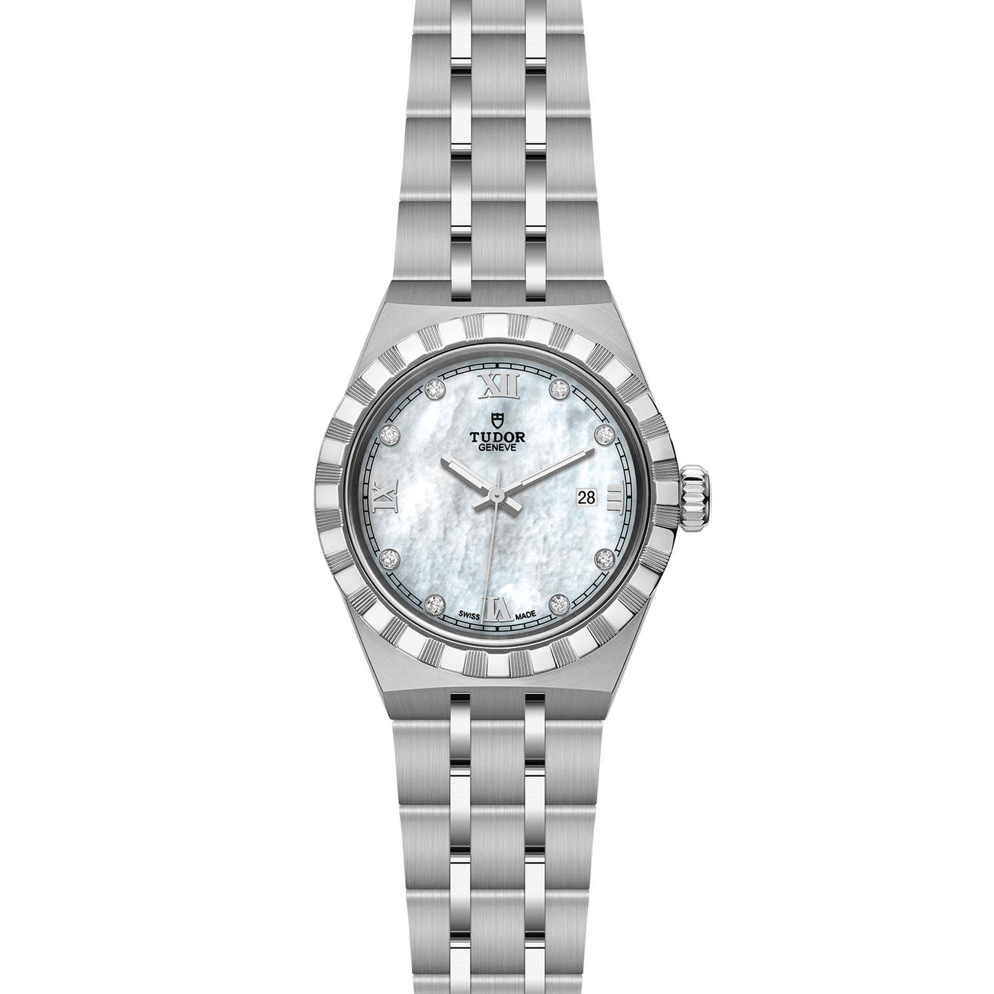 ROYAL 28mm | Steel Case Pearl & Diamond Dot Dial