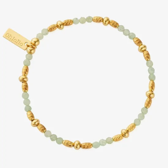 Sparkle Gold Plated Aventurine Small Bead Bracelet