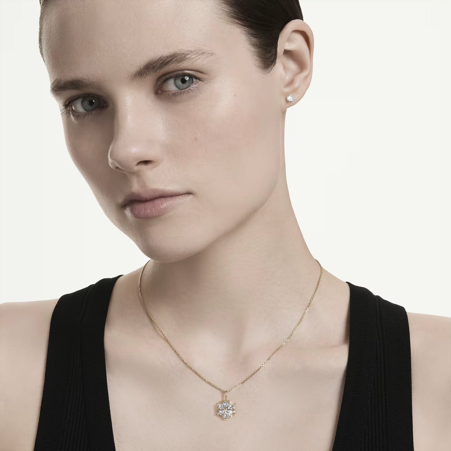 Magic set Set (2), Mixed cuts, Snowflake, White, 18K gold finish