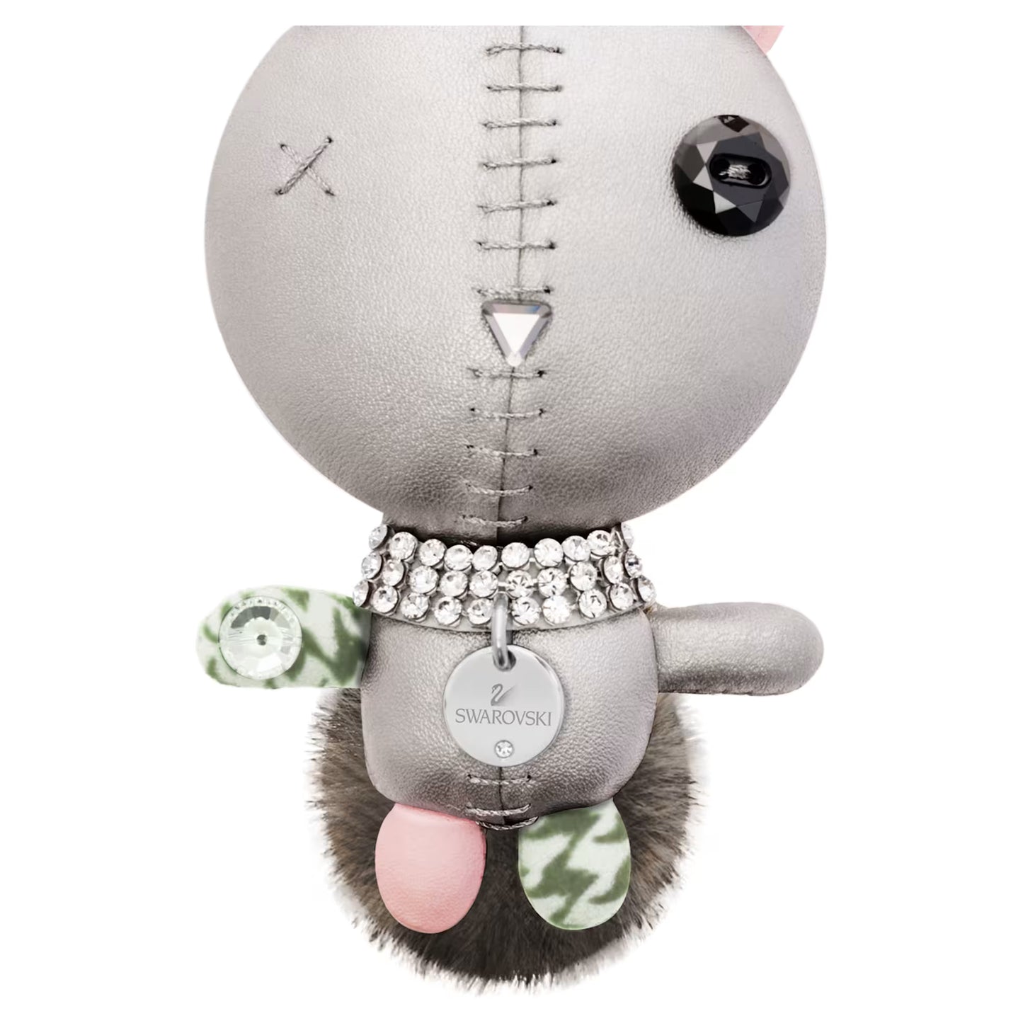 Mathilde bag charm, Rabbit, Grey, Stainless steel