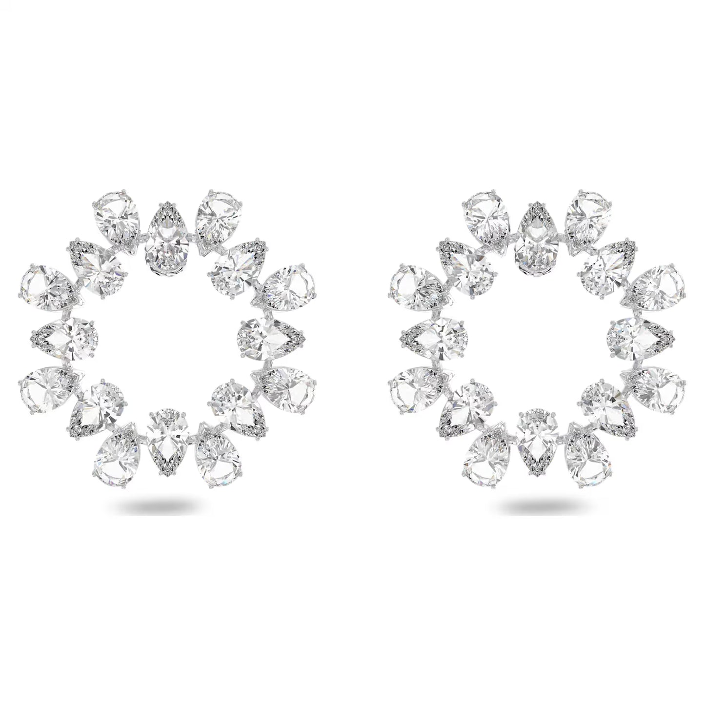 Millenia earrings Circle, Pear cut crystals
