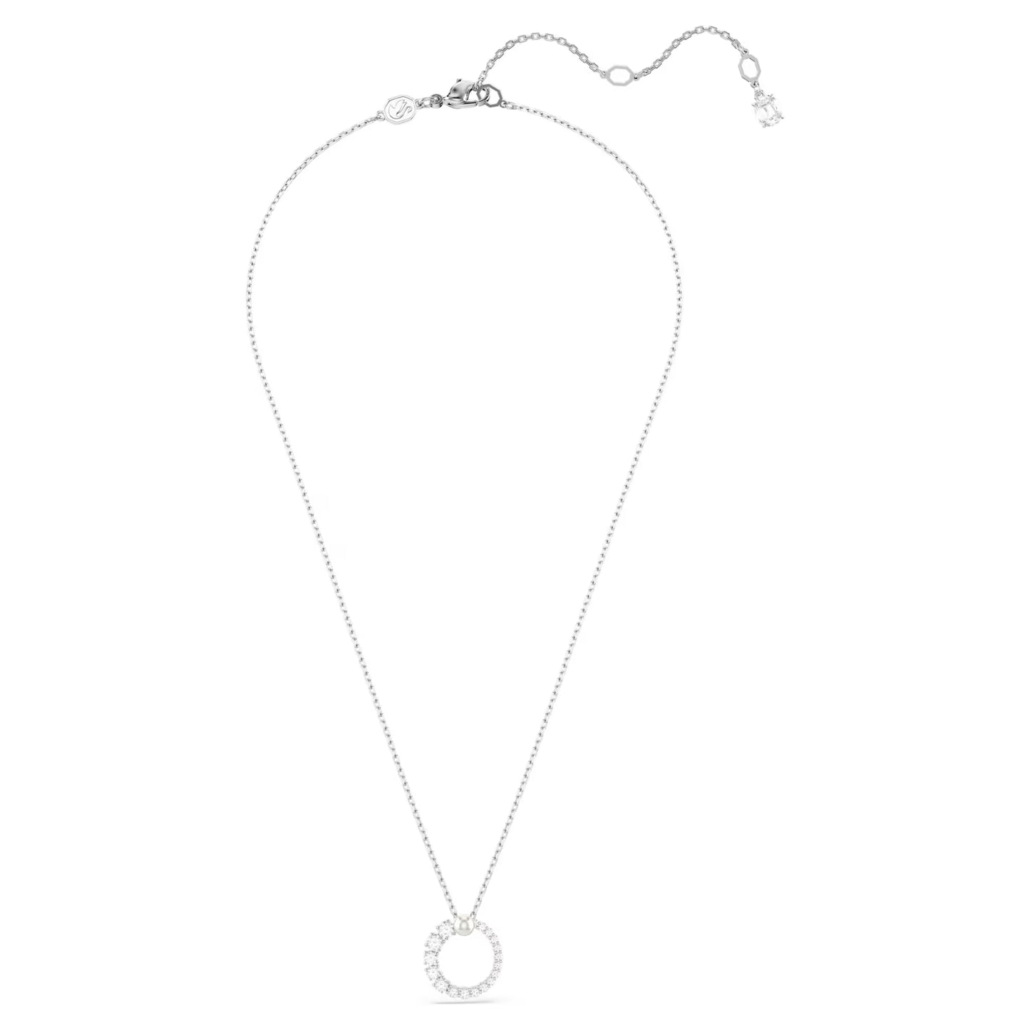 Matrix pendant, Crystal pearl, Round cut, White