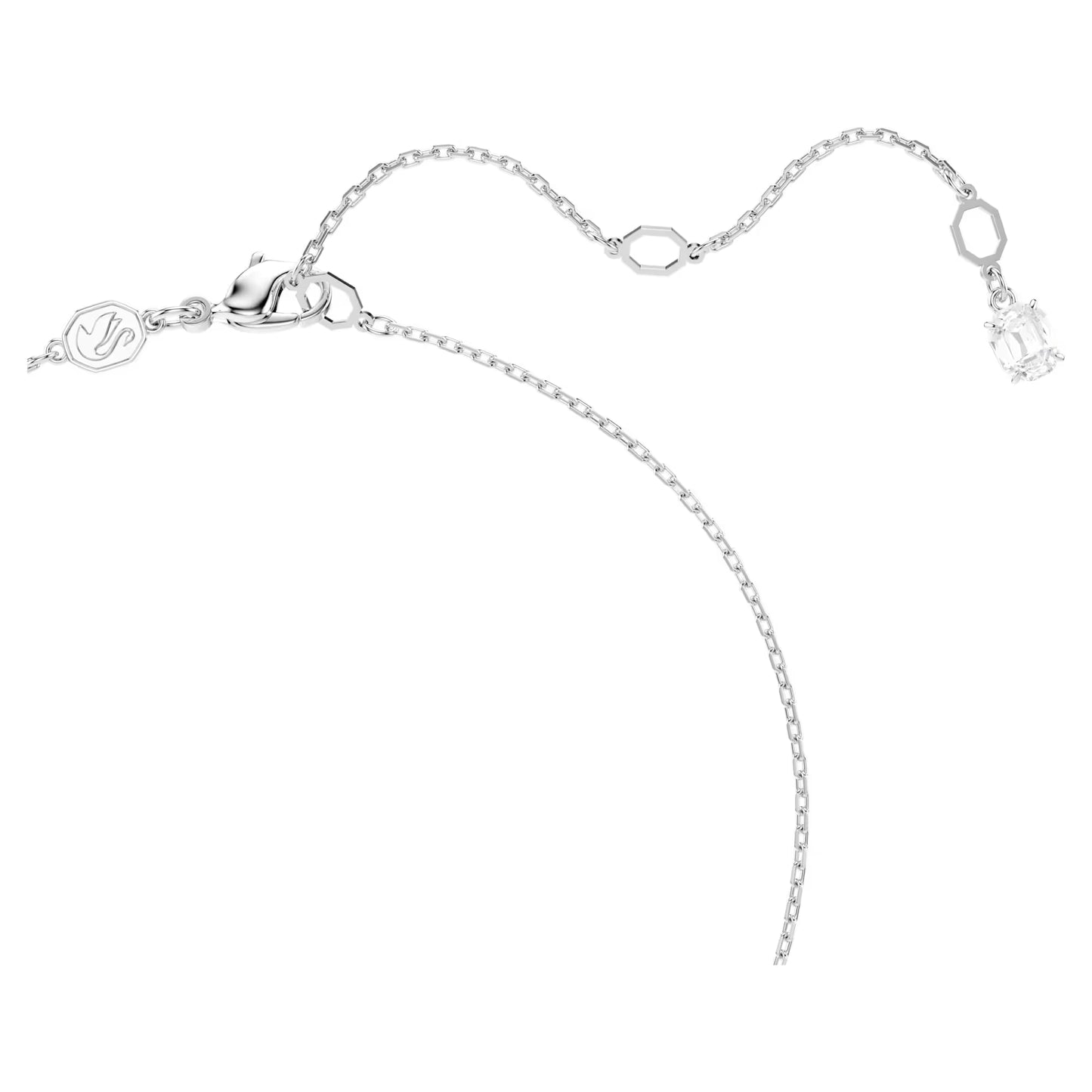 Matrix pendant, Crystal pearl, Round cut, White
