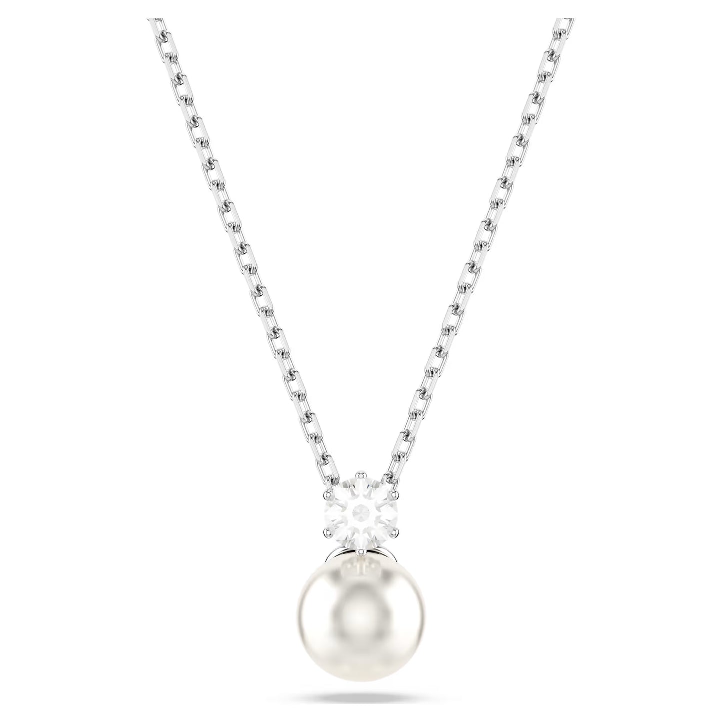 Matrix pendant, Crystal pearl, Round cut, White