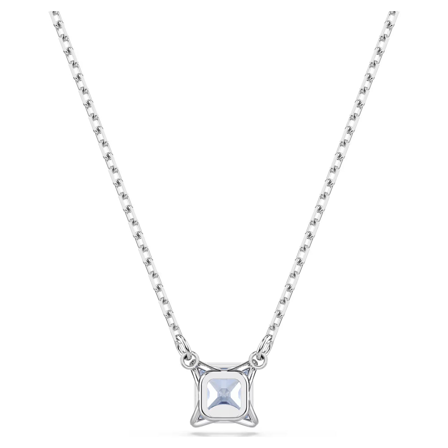 Matrix pendant, Square cut, Blue, Rhodium plated